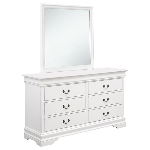 Louis Philippe 6-drawer Dresser with Mirror White / CS-204693M