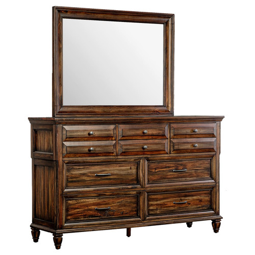 Avenue 8-drawer Dresser with Mirror Weathered Burnished Brown / CS-223033M