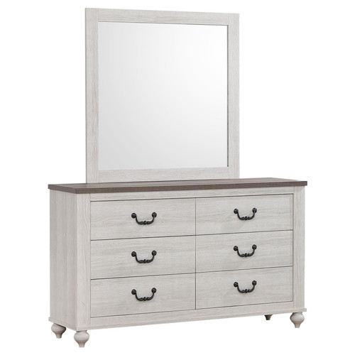 Stillwood 6-drawer Dresser with Mirror Vintage Linen / CS-223283M