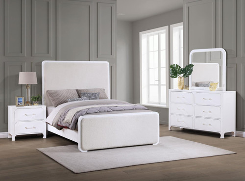 Anastasia 4-piece Queen Bedroom Set Pearl White / CS-224751Q-S4