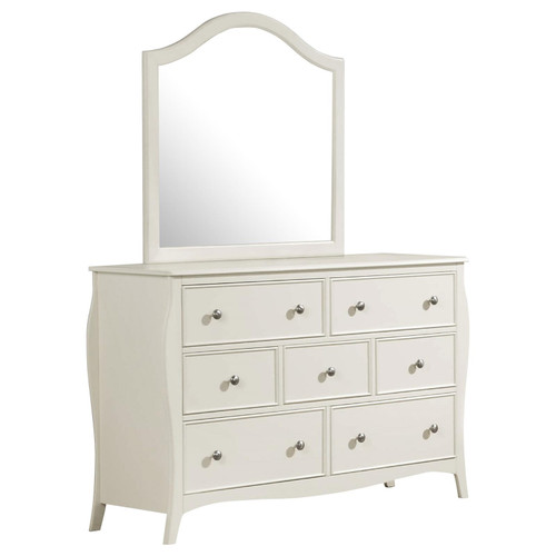 Dominique 7-drawer Dresser with Mirror Cream White / CS-400563M