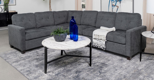 Georgina 4-piece Upholstered Modular Sectional Sofa Steel Grey / CS-551701-SET