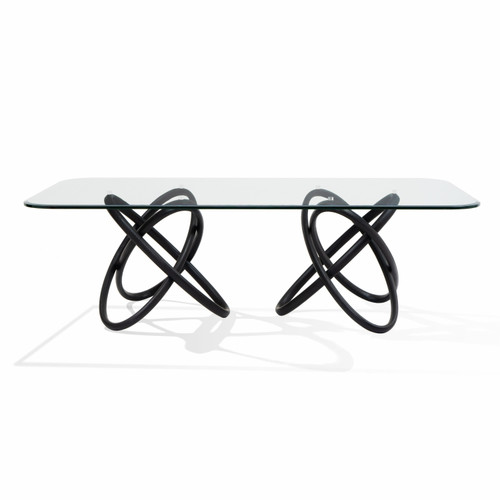 Modrest Mason Modern Glass & Black Ash Dining Table / VGCSDT-16092-BLK
