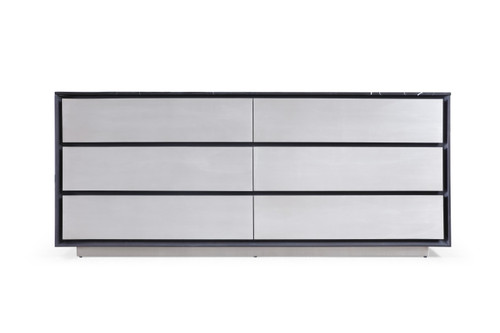Modrest Concord - Modern Black Marble + Black Ash + Aluminum Dresser / VGVC-J2301-D