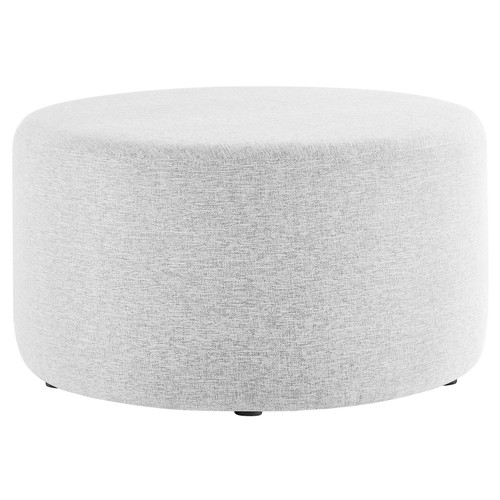 Callum Large 29" Round Woven Heathered Fabric Upholstered Ottoman / EEI-6647