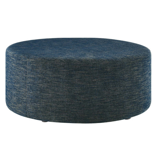 Callum Large 38" Round Woven Heathered Fabric Upholstered Ottoman / EEI-6649