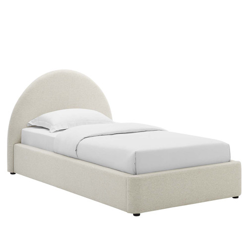 Resort Upholstered Fabric Arched Round Twin Platform Bed / MOD-7128