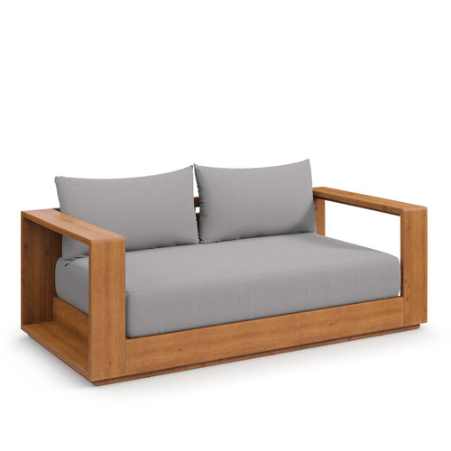 Tahoe Acacia Wood Outdoor Patio Acacia Wood Loveseat / EEI-6783