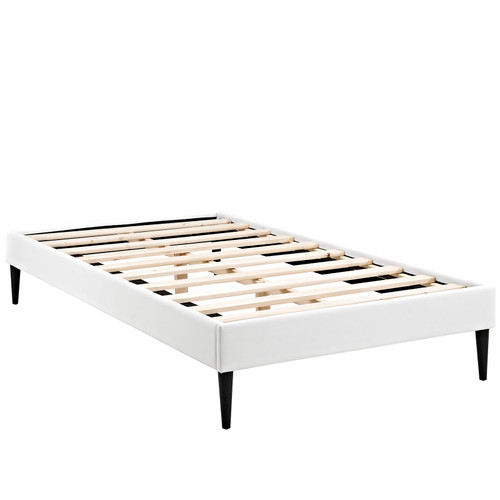 Sherry Twin Vinyl Bed Frame with Round Tapered Legs / MOD-5581