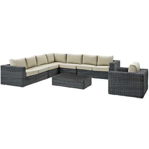 Summon 7 Piece Outdoor Patio Sunbrella® Sectional Set / EEI-2014