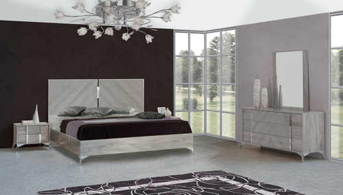 Queen Nova Domus Alexa Italian Modern Grey Bedroom Set / VGACALEXA-SET-Q