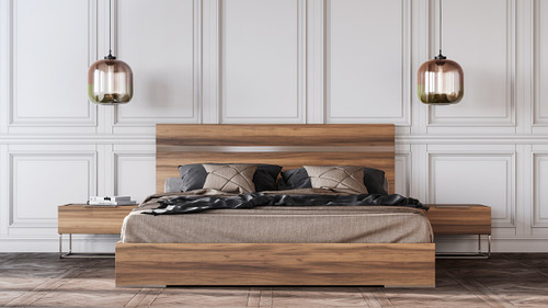 Queen Nova Domus Lorenzo Italian Modern Light Oak Bed / VGACLORENZO-BED-Q
