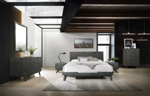 Queen Nova Domus Soria Modern Grey Wash Bedroom Set / VGMA-BR-32-GRY-SET-Q