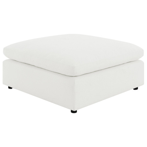 Raleigh Boucle Upholstered Ottoman Ivory / CS-551753