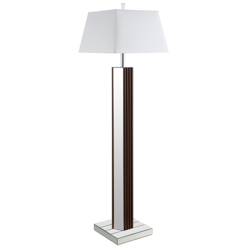 Elena 67-inch Square Tapered Mirrored Floor Lamp Brown / CS-920178