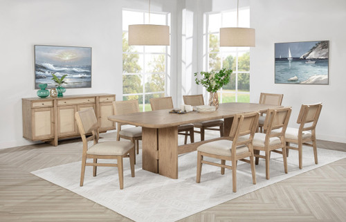 Kailani 10-piece Wood Dining Set with Sideboard Beige Oak / CS-109381-S10