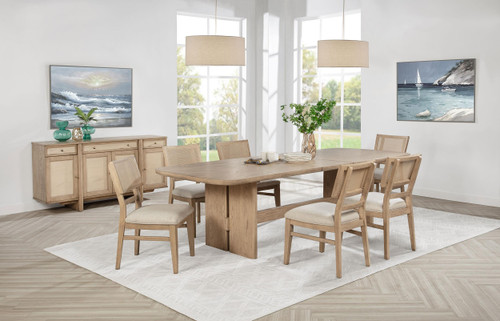 Kailani 7-piece Rectangular Wood Dining Table Set Beige Oak / CS-109381-S7