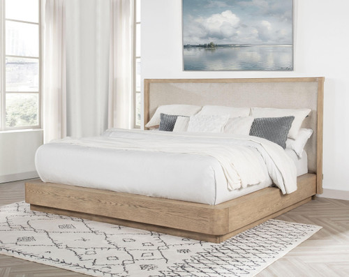 Kailani 49-inch Eastern King Wingback Bed Beige Oak / CS-225041KE