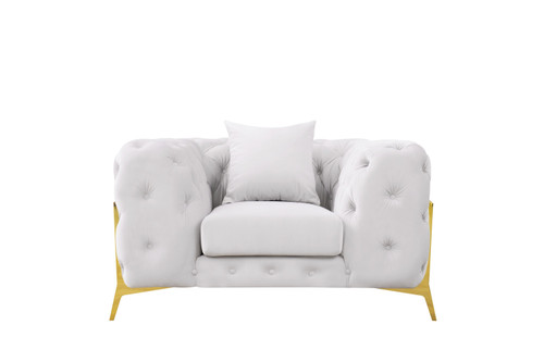 Divani Casa Clarice - Transitional Light Beige Velvet Chair / VGAH-SF1013-1-BGE