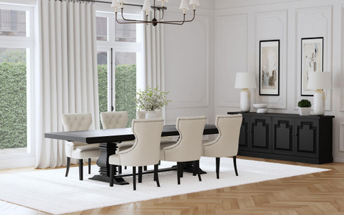 Florence 7-piece 126-inch Extension Dining Table Set Beige / CS-115531-S7B