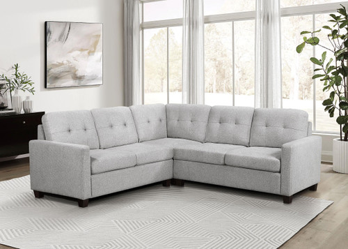 Georgina 3-piece Upholstered Sectional Sofa Steel Beige / CS-551705-SETA