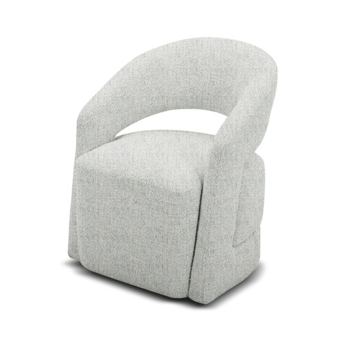 Modrest Kadoka - Modern Light Grey Fabric Dining Chair w/ Castor Wheels / VGKK-KF-Y2228-LTGRY