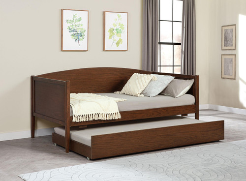 Bozeman Wood Twin Daybed With Trundle Medium Walnut / CS-300686