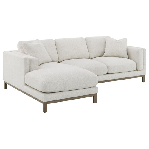 Geneva Boucle Upholstered Sectional Chaise Sofa Sand / CS-551777