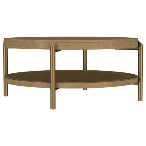 Arini Round Coffee Table With Storage Shelf Sand Wash / CS-706188