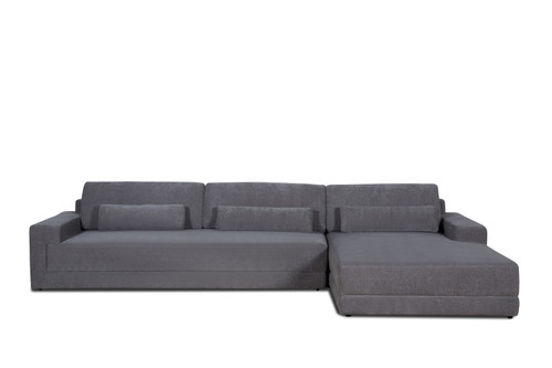 Divani Casa Loki - Modern Grey Fabric Right Facing Sectional Sofa / VGAH-SF1015-SECT-GRY