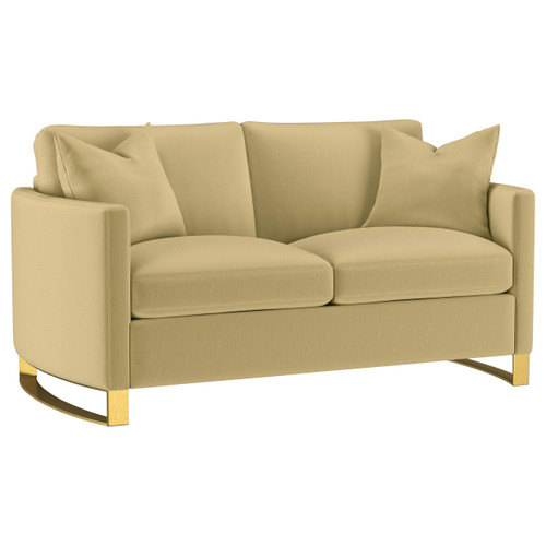 Corliss Upholstered Curved Track Arm Loveseat Camel / CS-508825