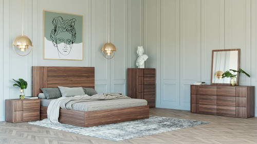 Queen Nova Domus Asus - Italian Modern Walnut 4-Piece Bedroom Set / VGACASUS-4PC-SET-WAL-Q