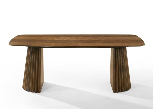 Modrest Sacks - Mid-Century Modern Herringbone Walnut Dining Table / VGMA-MIT-5451-WAL