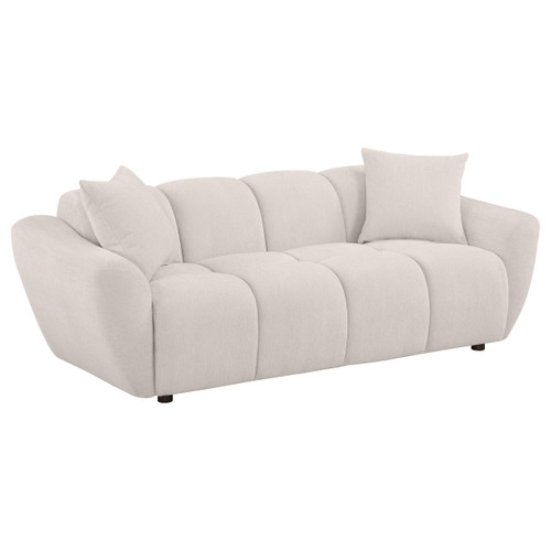 Destino Chenille Upholstered Splayed Arm Sofa Greige / CS-509301