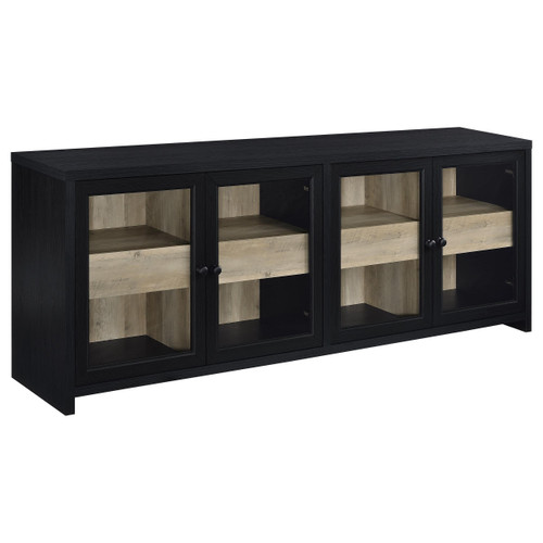 Denison 79-inch 4-door TV Stand Media Console Black / CS-720223