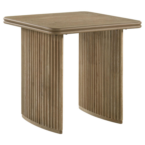 Adina Square Wood Side End Table Distressed Light Brown / CS-722857