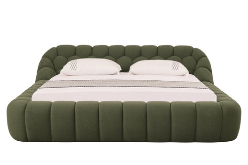 Eastern King Divani Casa Yolonda - Modern Green Fabric Bed / VGEV-A127-BED-GRN-EK