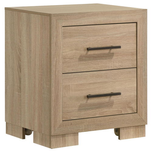 Arielle 2-drawer Bedroom Nightstand with Casters Light Oak / CS-223112