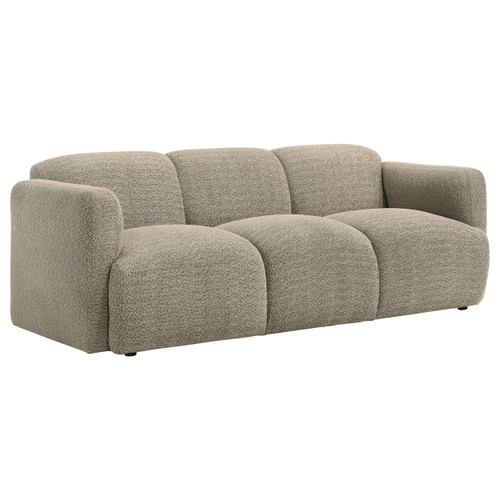 Dorset Fabric Upholstered Round Track Arm Sofa Brown / CS-509814