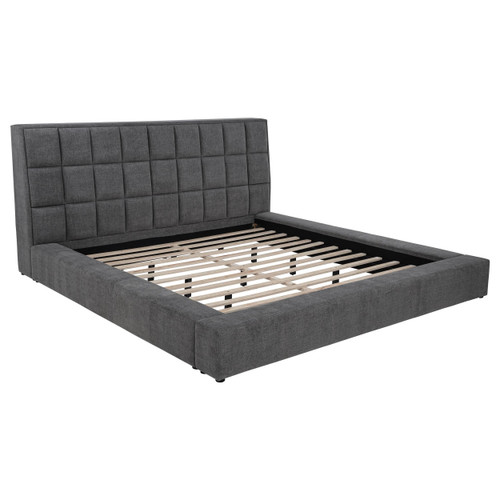 Dreux Upholstered California King Panel Platform Bed Grey / CS-315948GRYKW