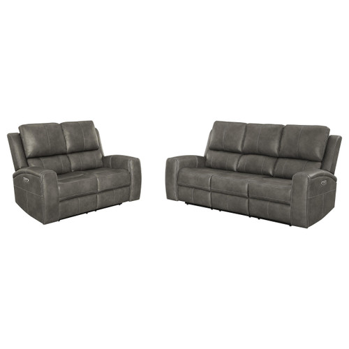 Brickston 2-piece Triple Power Reclining Sofa Set Charcoal / CS-603431PPP-S2