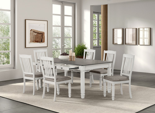 PENDOLA 7 Pc. Dining Table Set / FM3427WH-T-7PC