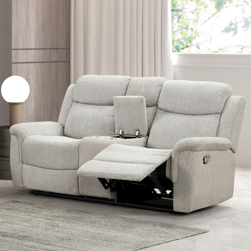SANDBACH Loveseat w/ Console, Light Gray / FM6013LG-LV-M