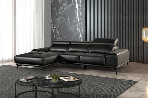 VADSO Sectional, Left Chaise, Black / FM69005BK-SECT-L