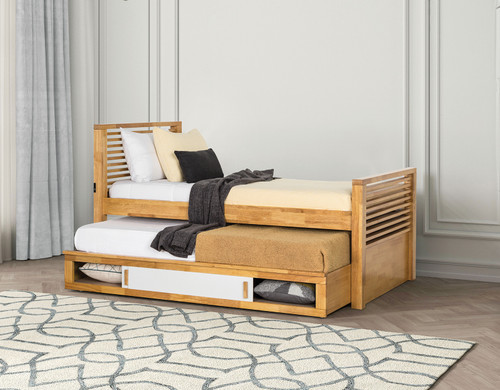 DAYVILLE Twin Captain Bed, Light Oak / FM7103AK-T-BED