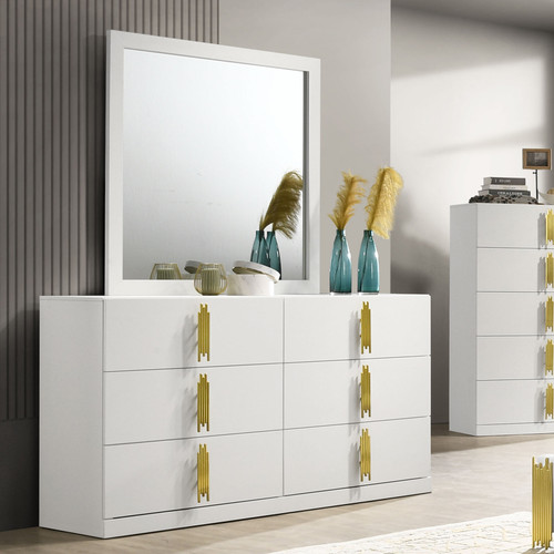 BASILDON Dresser, White/Gold / FM7271WH-D