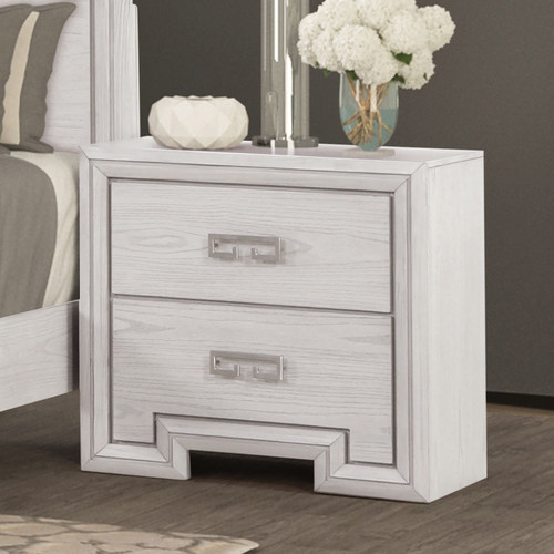 BASILONE Nightstand, Rustic White / FM7440WH-N