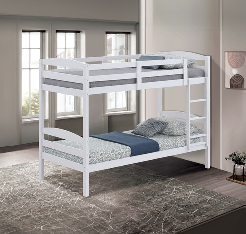 FINSBURY Twin/Twin Bunk, White / FM-BK110WH-T