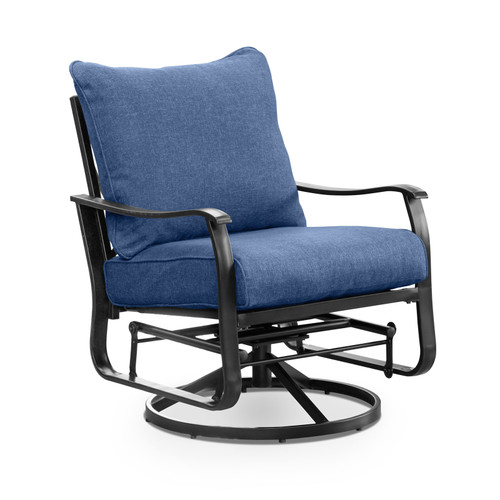 SEGOVIA Swivel Glider Arm Chair (2/CTN), Navy/Black / GM-2039-2PK
