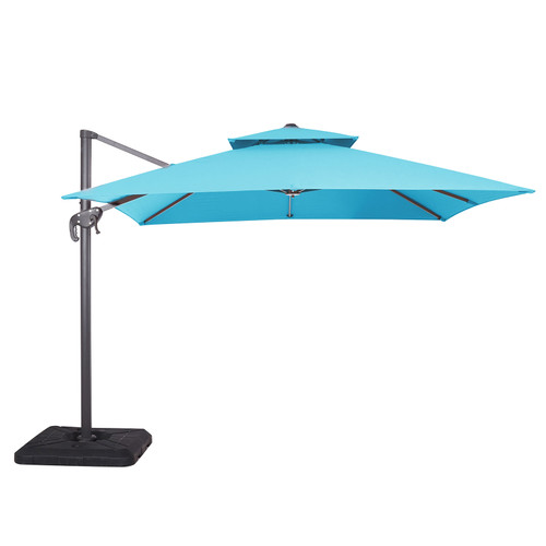 HERO 10' Square Umbrella, Double Top, Teal + Base / LA-A028TL+BASE